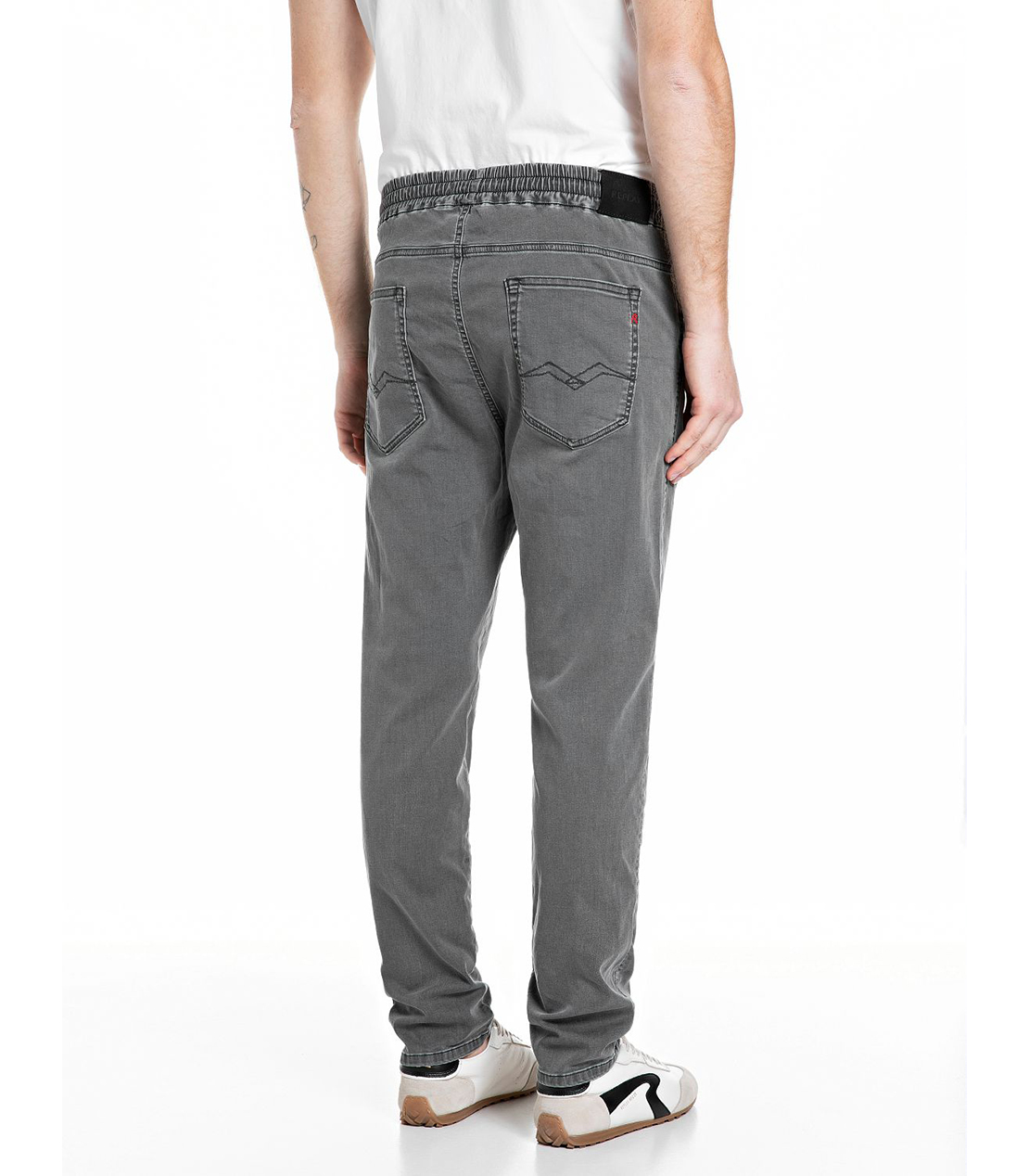 リラックステーパードLANNY Touch ブラックデニム 詳細画像 グレー 2